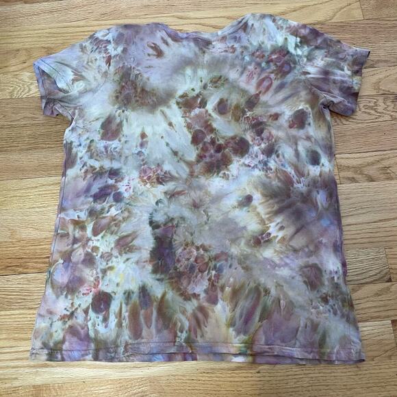 handmade tie dyed ladies tshirt XL neutral abstract organic - Picture 4 of 5
